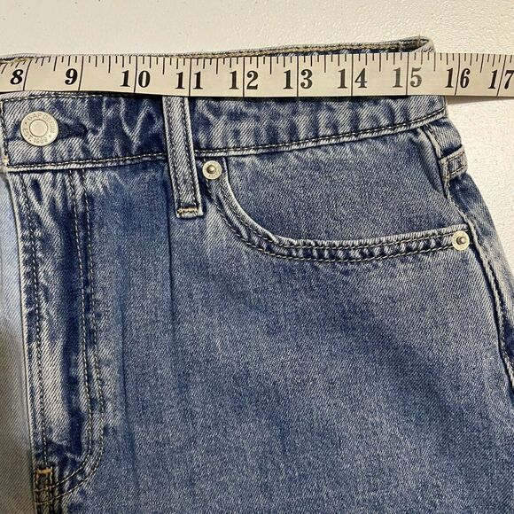Gap Denim Jean Shorts Womens Size 30 10R Two Tone Festival Sky High Rise Raw Hem - Picture 5 of 10